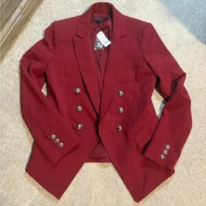 White House Black Market Burgundy Red Blazer with Silver Buttons size 2